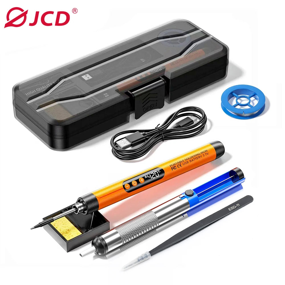 Multifunctional USB Digital Electric Soldering Iron Set Kit Intelligent 300-450℃ Temperature Adjustable Solder Iron Welding Tool