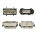 High Base Rectangular Heavy Duty Connectors 4 6 8 10 16 20 24 32 48 Core Pins 16A Waterproof Aviation Plug Top Side Outlet