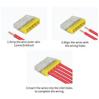50Pcs Mini Quick Push in Connectors Hard Stainless Easy Electrical Splicing Terminal Blocks 2 3 4 5 6 8 Ports