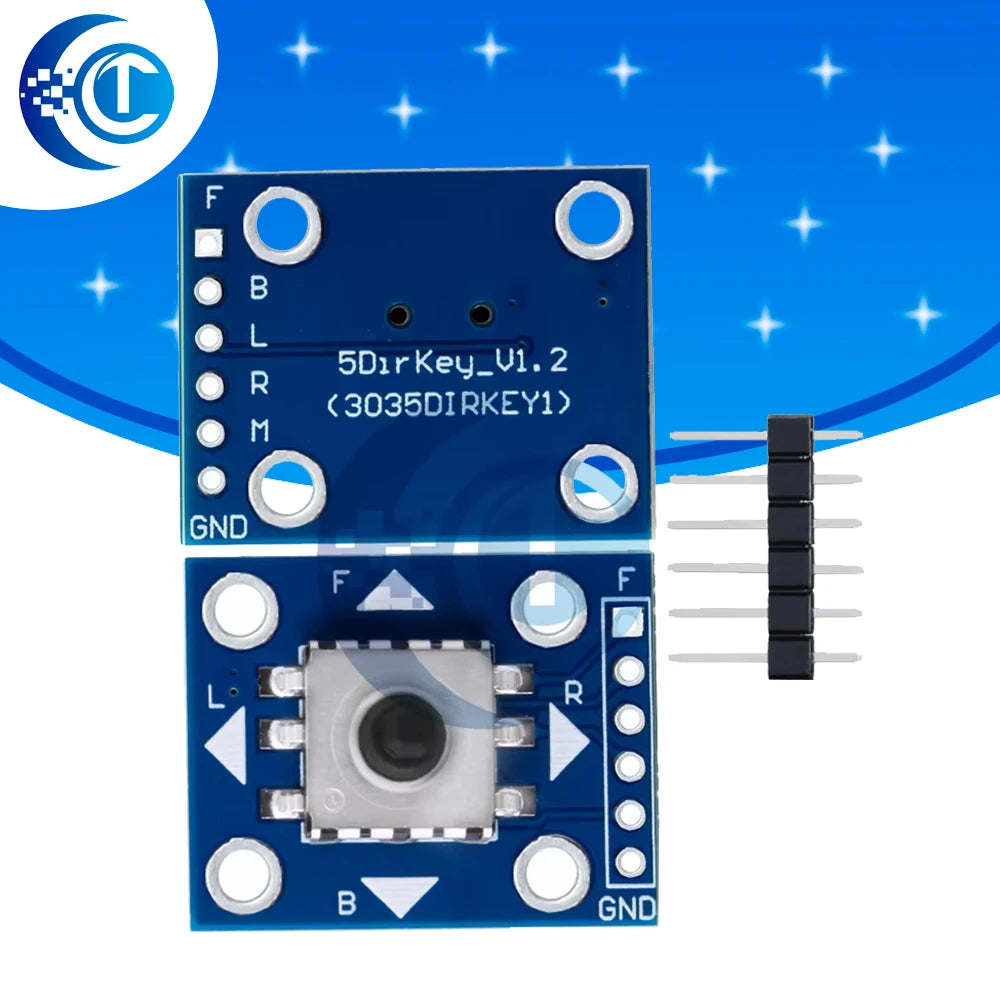 5Way Navigation Button Module with 5D Joystick, Mechanical Tactile Switch for Arduino/STM32, DIY Robotics/Game Controller