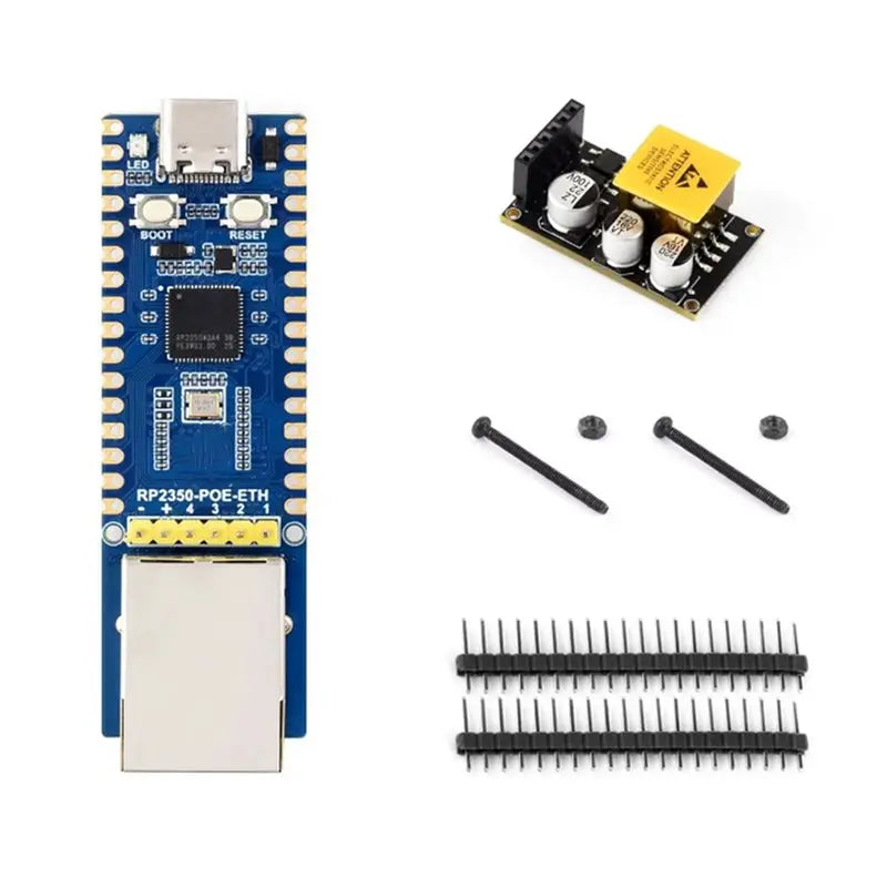RP2350A Development Board Featuring Poe Module, W6300 Ethernet Chip Dual-Core Dual-Architecture POE-ETH RJ45 Port