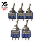 2PCS MTS-101/102/103/202/203 Toggle Switch 6mm Dark Blue 2/3Position 2/3/6Pin ON-ON/ON-OFF/ON-FFF-ON 6A 125VAC Arm Rocker Switch