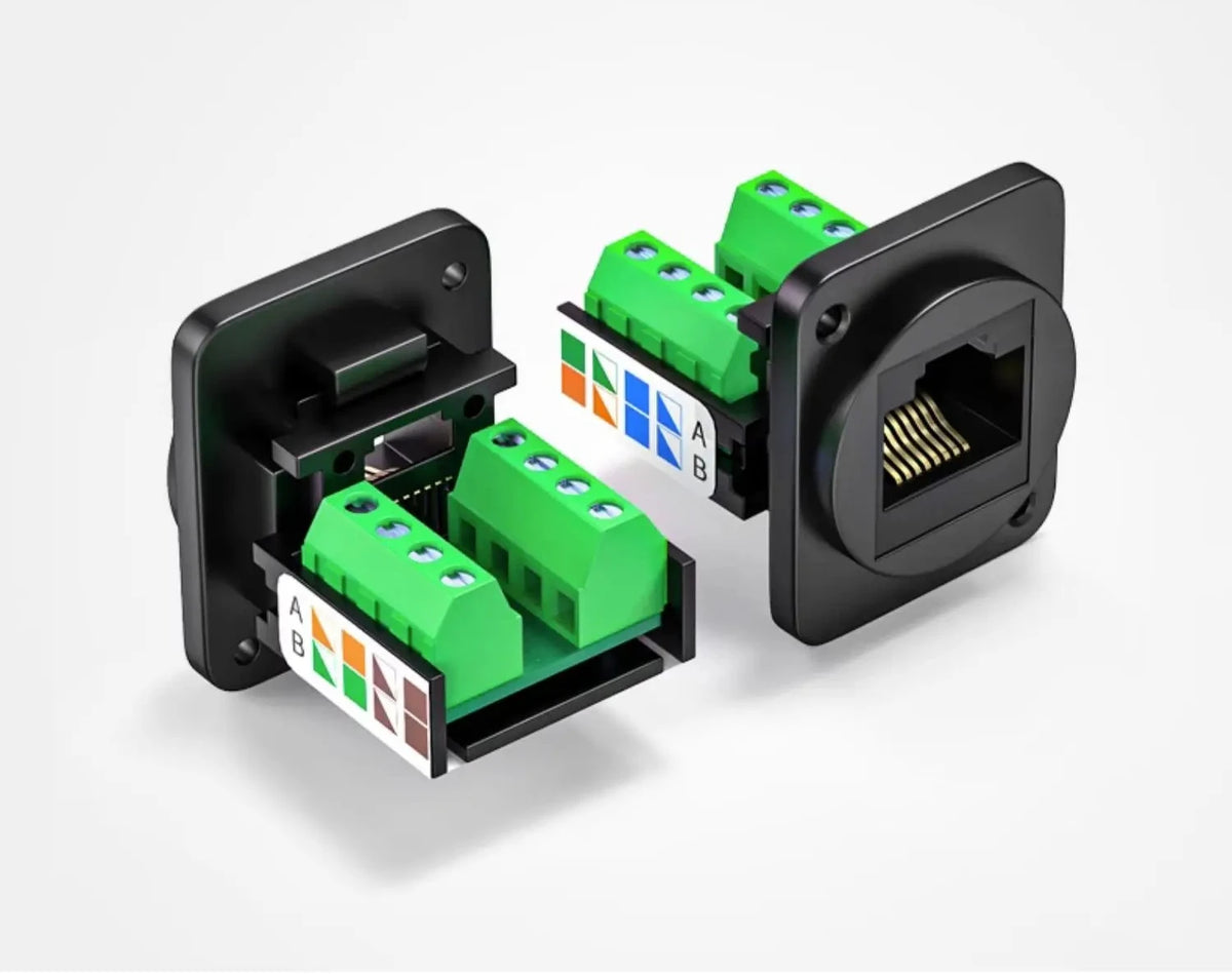 RJ45 Network Cable Panel Socket CAT7 CAT6 CAT5E RJ45 Solderless Network Module Connector Metal Shielded Network Cable Extender