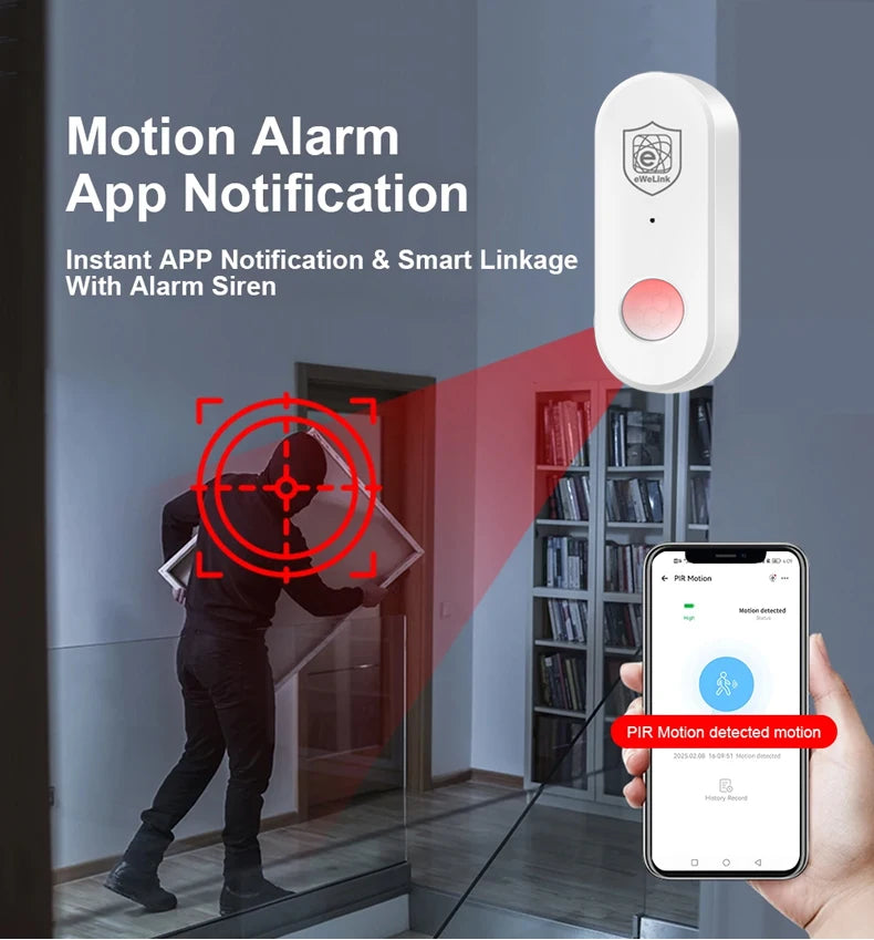 EWeLink Zigbee PIR Infrared Detector Human Motion Sensor Smart Home Security Anti-theft Work With Gateway Alexa Alice Zigbee 3.0
