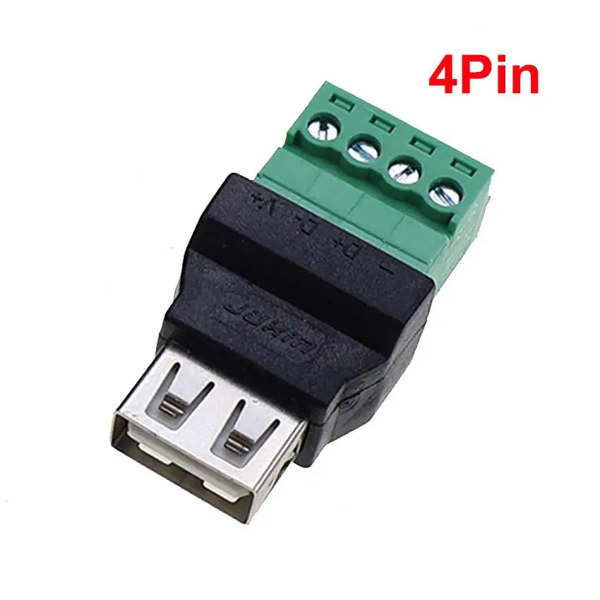 USB 2.0 Connector Avoid Welding Plugs USB Type A Male Female to 4Pin 5pin Screw Terminal Socket Adapter Plug For Computer TV