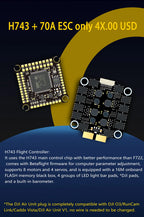 JIJIEFPV H743 Flight Controller H7 FC H743 Stack 8S 55A 60A 70A 4in1 ESC For 5inch DJI RC FPV Freestyle Drone DIY Parts