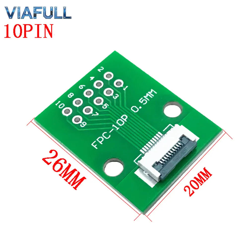 FC/FPC 6-80P to 2.54mm DIP Adapter Board 0.5mm Pitch Flexible Flat Cable Breakout PCB Soldered FR4 Double-Sided Converter Module