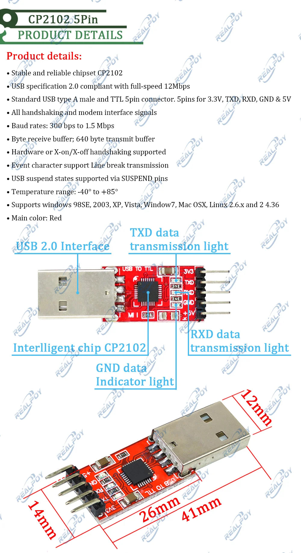 3pcs/lot =1PCS PL2303HX+1PCS CP2102+1PCS CH340G USB TO TTL for arduino PL2303 CP2102 5PIN USB to UART TTL Module
