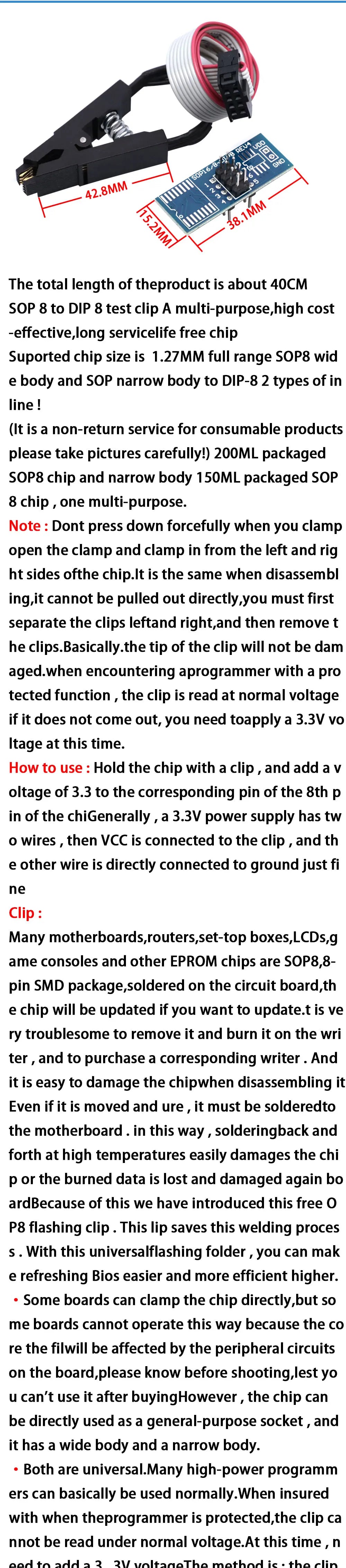 Original CH341 24 25 Series EEPROM Flash BIOS USB Programmer Module + SOIC8 SOP8 Test Clip For EEPROM 93CXX / 25CXX / 24CXX