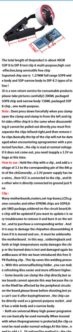 Original CH341 24 25 Series EEPROM Flash BIOS USB Programmer Module + SOIC8 SOP8 Test Clip For EEPROM 93CXX / 25CXX / 24CXX