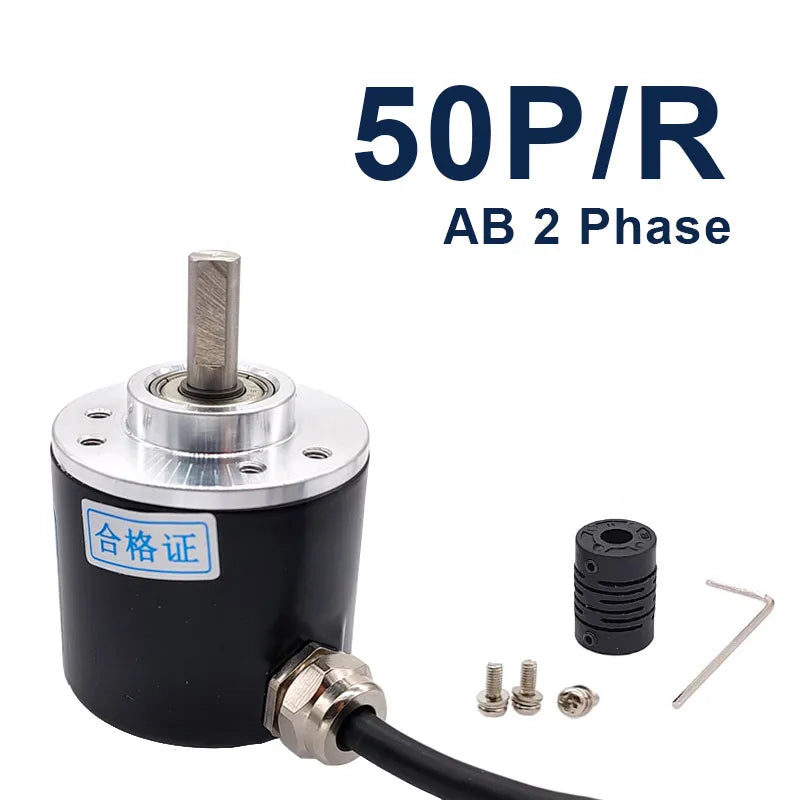 38S6G5-B-G24N Rotary Incremental Encoder AB 2 Phase Connection 50/100/200/360P/R 5-24V Solid Shaft DC Open Collector Output NPN