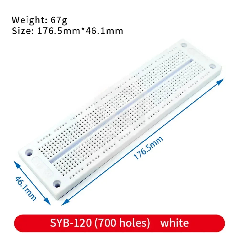 Breadboard 400 700 750 830 Holes MB-102 Solderless PCB Mini Test Board ZY-204 1600pts Prototype Board Jumper Wire Cable DIY Kit