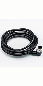 M12 5-Pin Male A-Code Straight Connector Cable, 5M Length, 22 AWG, Molded Ethernet Extension Cord