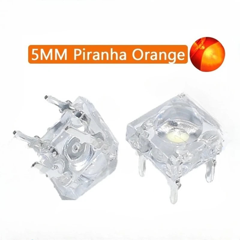5mm F5 Piranha LED White Red Green Amber Clear 5mm 20MA LED Diode Light-Emitting-Diodes 4-pins Piranha LED Diodos Brightness