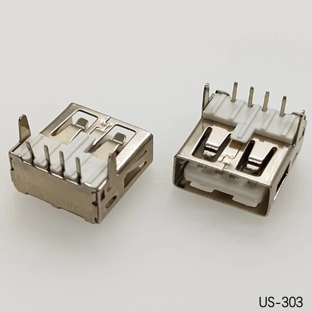 5PCS USB2.0 Female USB Socket Connector 4P USB 2.0 4 Pin Female USB 2.0 Transfers Jack For Laptop Notebook Computer USB Type A/B