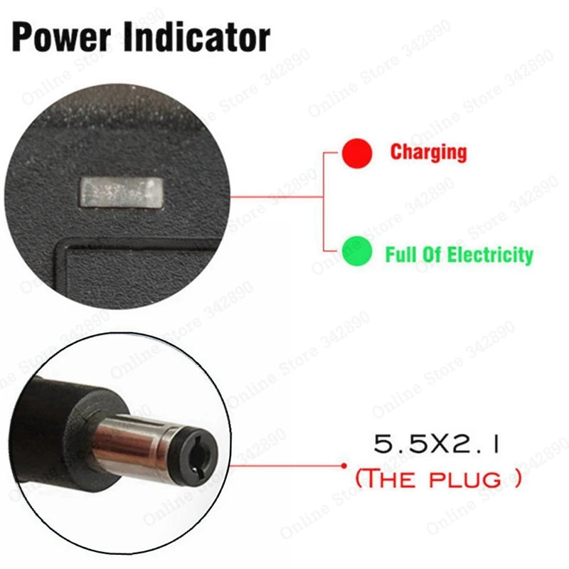 54.6V 2A Charger for 48V Li-ion Battery 13S 18650 Battery Pack DC5525 Connector