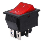 5PCS KCD4 Rocker Switch 16A 250VAC, ON-OFF 2 Position 4-Pin Illuminated Power Switch with Cap for Electrical Equipment