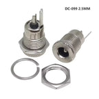 1-10pcs DC099 5.5 mm x 2.1mm DC Power Jack Socket 5.5*2.1 Female Panel Mount Connector 5.5*2.5mm Metal DC-099 Open Hole 11MM