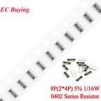 100PCS 0402 Network Resistor 5% 8P 2x4P 1/16W 0 30 33 51 56 68 75 82 100 220 470 1K 1.5K 2K 5.1K 6.8K 8.2K 10K 15K 47K 510K Ohm