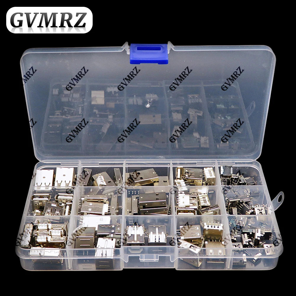 14Values 82PCS USB Type A Standard Port Female Solder Jacks Connector PCB Socket USB-A USB-B type