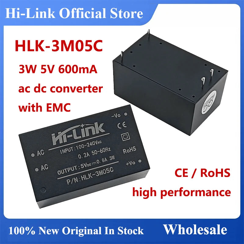 Hilink 3W 5W 10W 220V 240V 5V 12V 24V AC DC Converter HLK-PM01 NewOriginal Power Supply Module PM12 3M05B 3M05C 3M12C 5M05 10M05