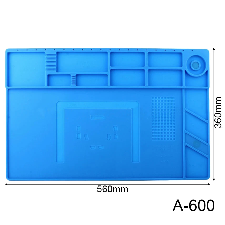 A-100 200 300 400 500 600 Magnetic Silicone Mat Heat Resistant High Temperature Insulation Pad for Soldering Repair Tools