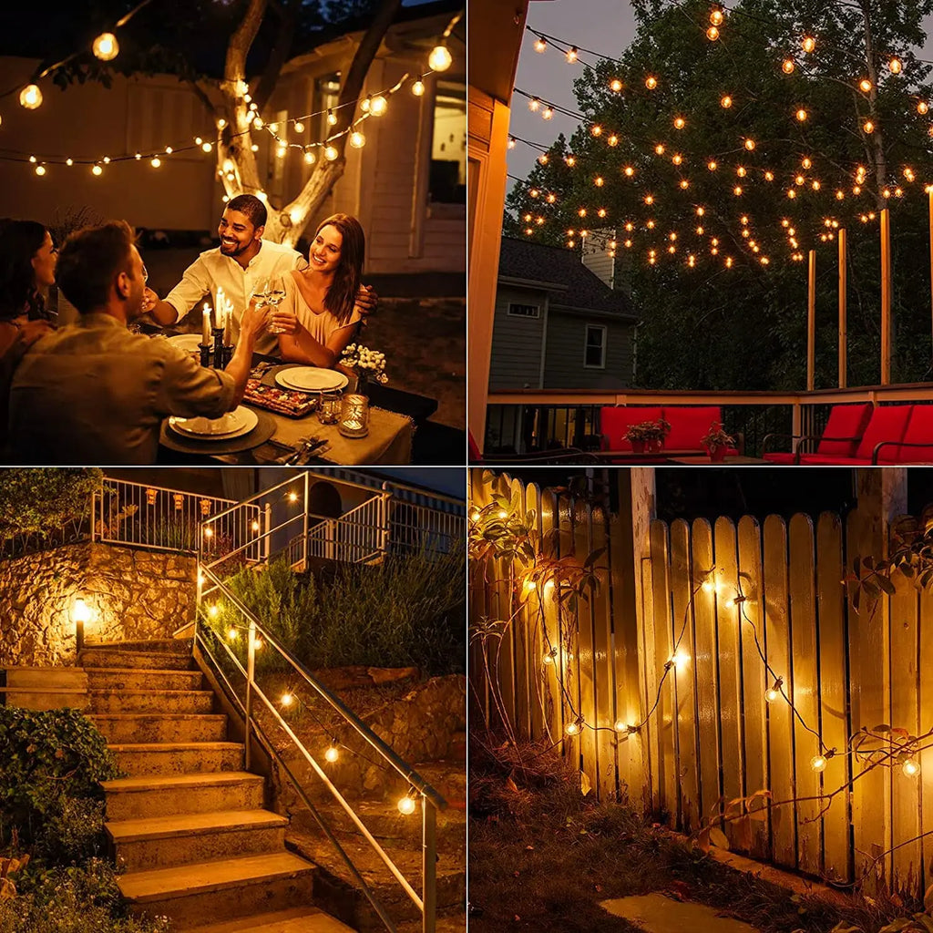 25PCS Vintage G40 LED Light Bulbs 1W E12 220V Warm White 2200K Clear Glass Equal 7W Incandescent String Light Replacement Bulb