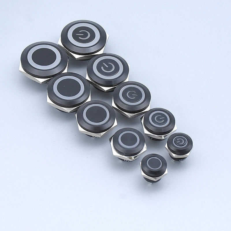 12mm 16mm 19mm 22mm Ultra Short Micro Stroke Stainless Steel Push Button Switch with LED Lamp Waterproof Self-reset/Momentary