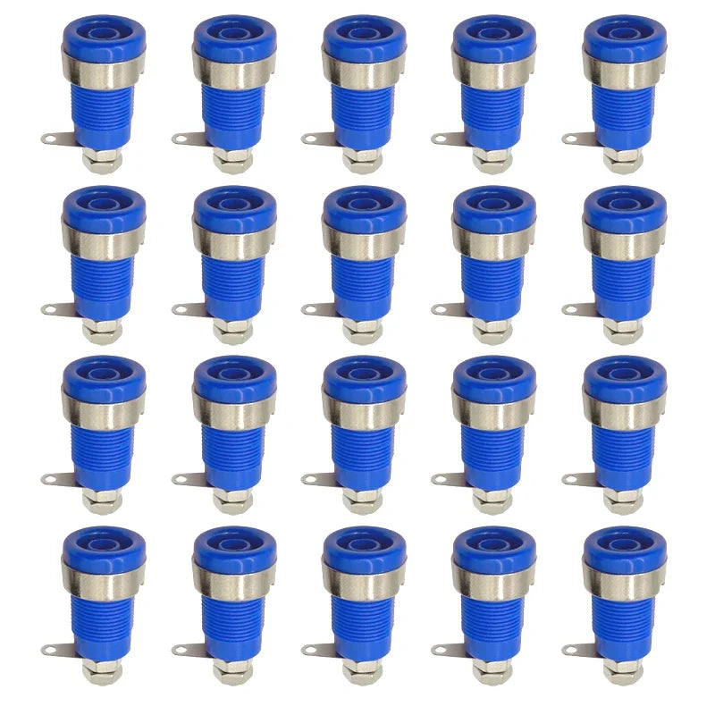 20PCS Insulated Safety 32A 4mm Banana Socket Terminal 5 Colors Female Jack Panel Mount Socket Binding Post Wire Connector