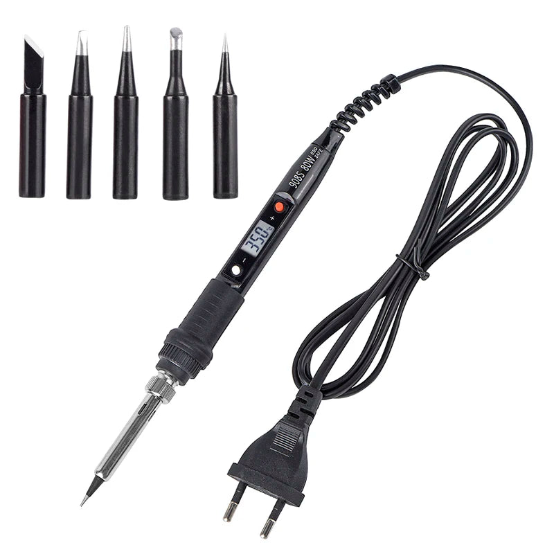 JCD Electric Soldering Iron Kit 80W LCD Digital Display Adjustable Temperature 220V/110V Solder Iron Welding Repair Tools 908S