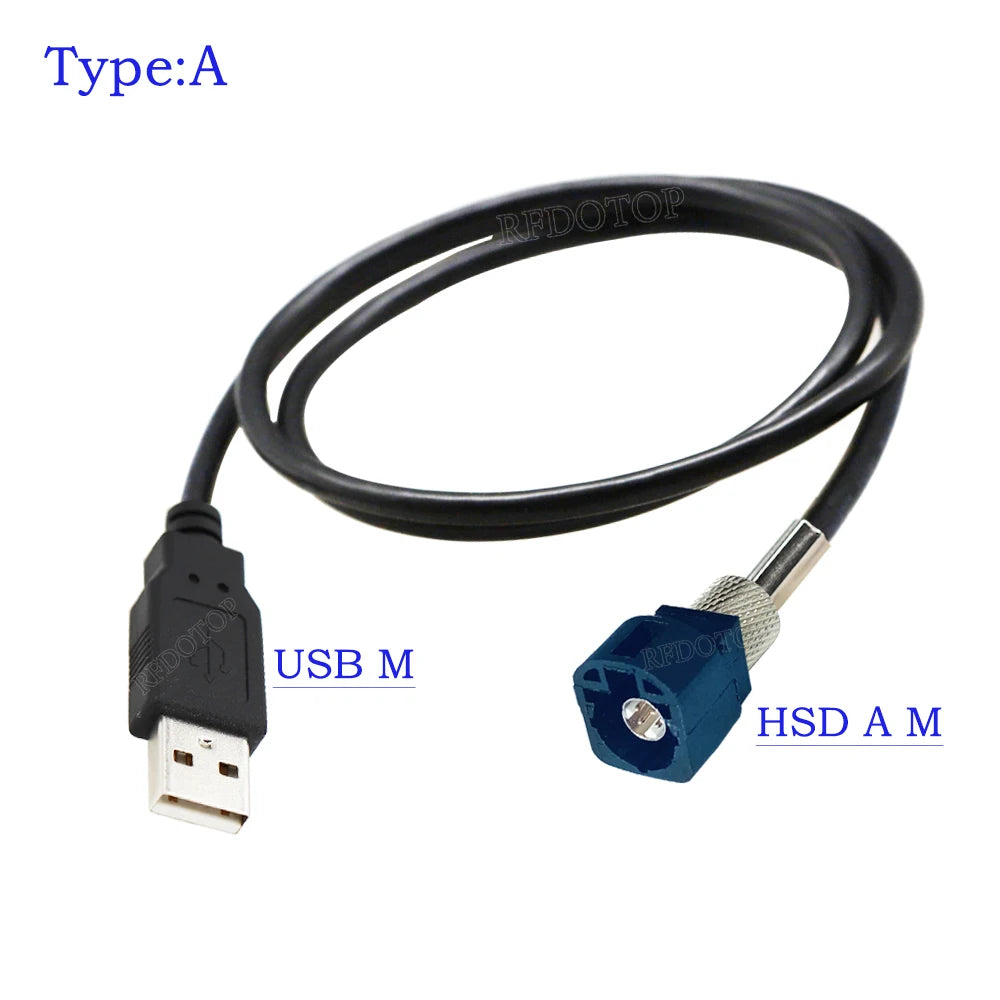 USB Male to 4Pin HSD Code A/B/C/D/G/H/J/K/Z Male Connector LVDS Cable Car Head Unit Control Screen RCC NAC Cable HSD to USB