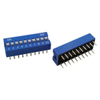 10PCS Red, Blue Toggle Switch Spacing 2.54MM DIP Dial The Code Switch 1 2 3 4 5 6 7 8 9 10 12 PIN Quick Switch