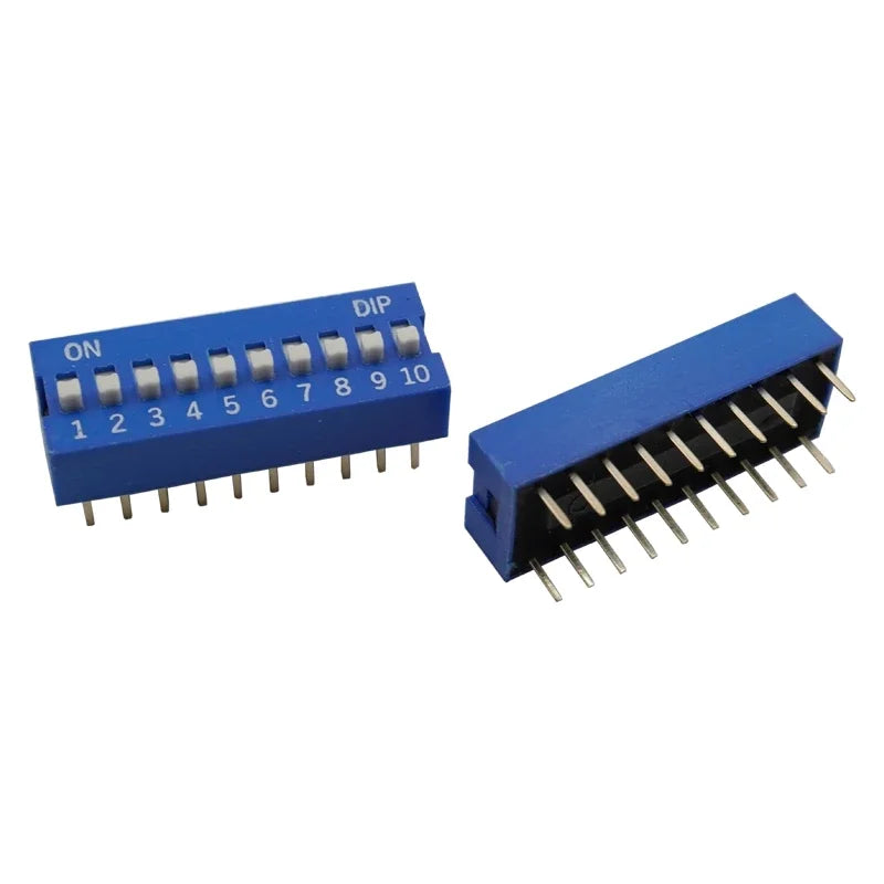 10PCS Red, Blue Toggle Switch Spacing 2.54MM DIP Dial The Code Switch 1 2 3 4 5 6 7 8 9 10 12 PIN Quick Switch