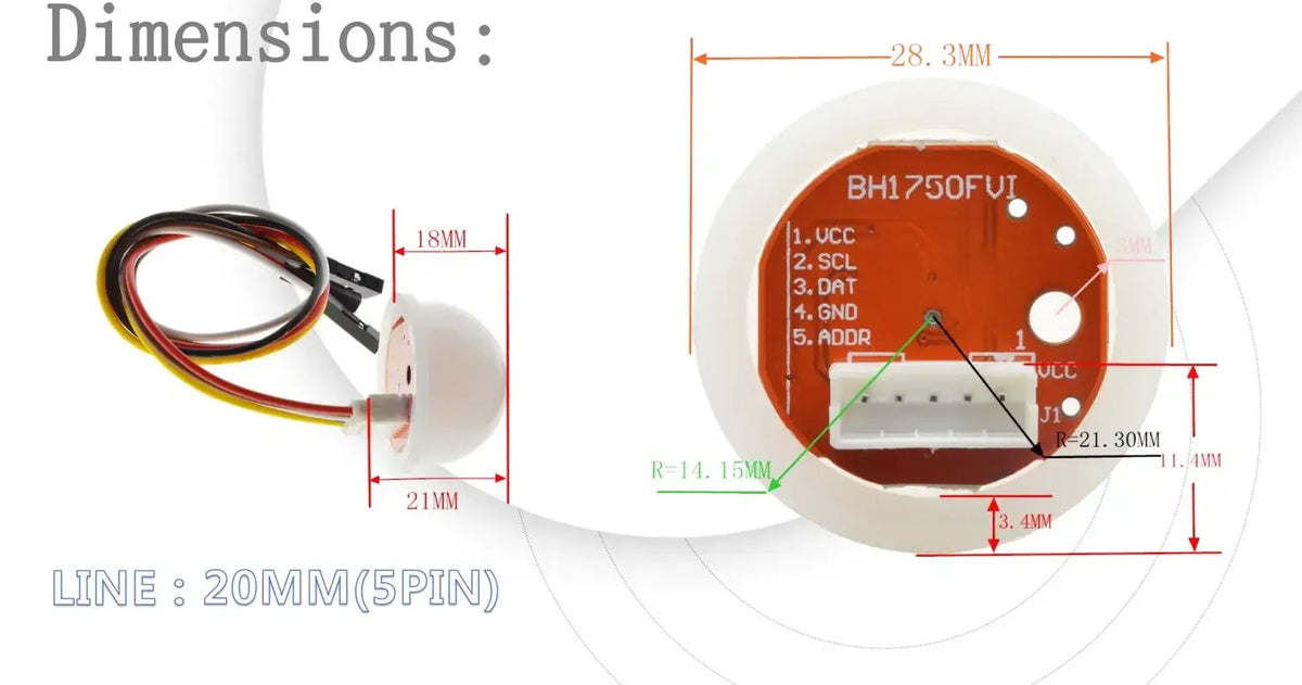 10pcs BH1750 BH1750FVI Chip Light Intensity Light Module Light ball For arduino