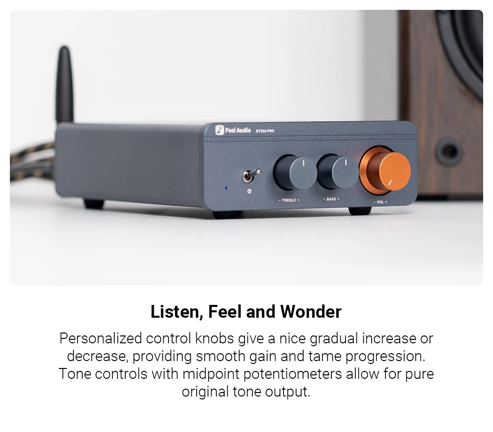 Fosi Audio BT20A Pro TPA3255 Bluetooth Sound Power Amplifier 300W X2 Mini HiFi Stereo Class D Amp Bass Treble For Home Theater