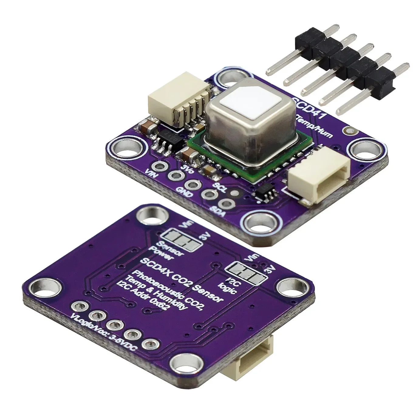 SCD40 SCD41 gas sensor module detects CO2, carbon dioxide, temperature and humidity in one sensor I2C communication