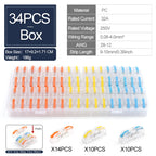 Boxed 34PCS Lever Quick Home Wire Connectors Terminals Conductor Spliceable Butt Wiring Block Reusable Electrical Connectors