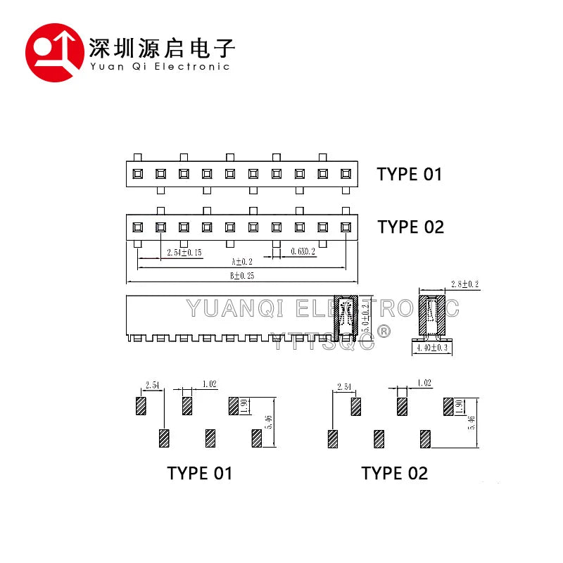 10pcs 2.54mm SMD Short Version PH5mm Single Row SMT 1X3/4/5/6P 8P 10P 12P 20P Stackable PCB Female Pin Header Socket Connector