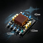 YJCO TPA3255 HIFI 2.1 Amplifier Board QCC3084 Bluetooth 5.4 24Bit/96K LDAC AptX HD 300W×2/4Ω+600W/2Ω Subwoofer Output Audio Amp