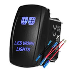12V 24V Boat Trim Tabs Switch (ON)-OFF-(ON) Momentary Rocker Switch Waterproof Blue Light ON-OFF Toggle Switch With Harness