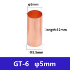 Copper Connecting Pipe GT Small Copper Tube Cable Intermediate Joint Cold Pressed Wire Crimping Terminal Quick Docking Connector
