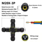 Heavy Duty Quick Connect Terminal Block T-type, IP68 Waterproof 2/3/4/5Pin for Secure & Fast Damp-Proof Wiring Connector