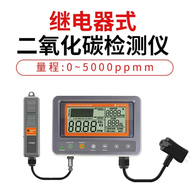 high precision Digital Wallmount Carbon Dioxide CO2 Controller IAQ Monitor w/ Relay Function & NDIR Sensing Probe for Green Hous