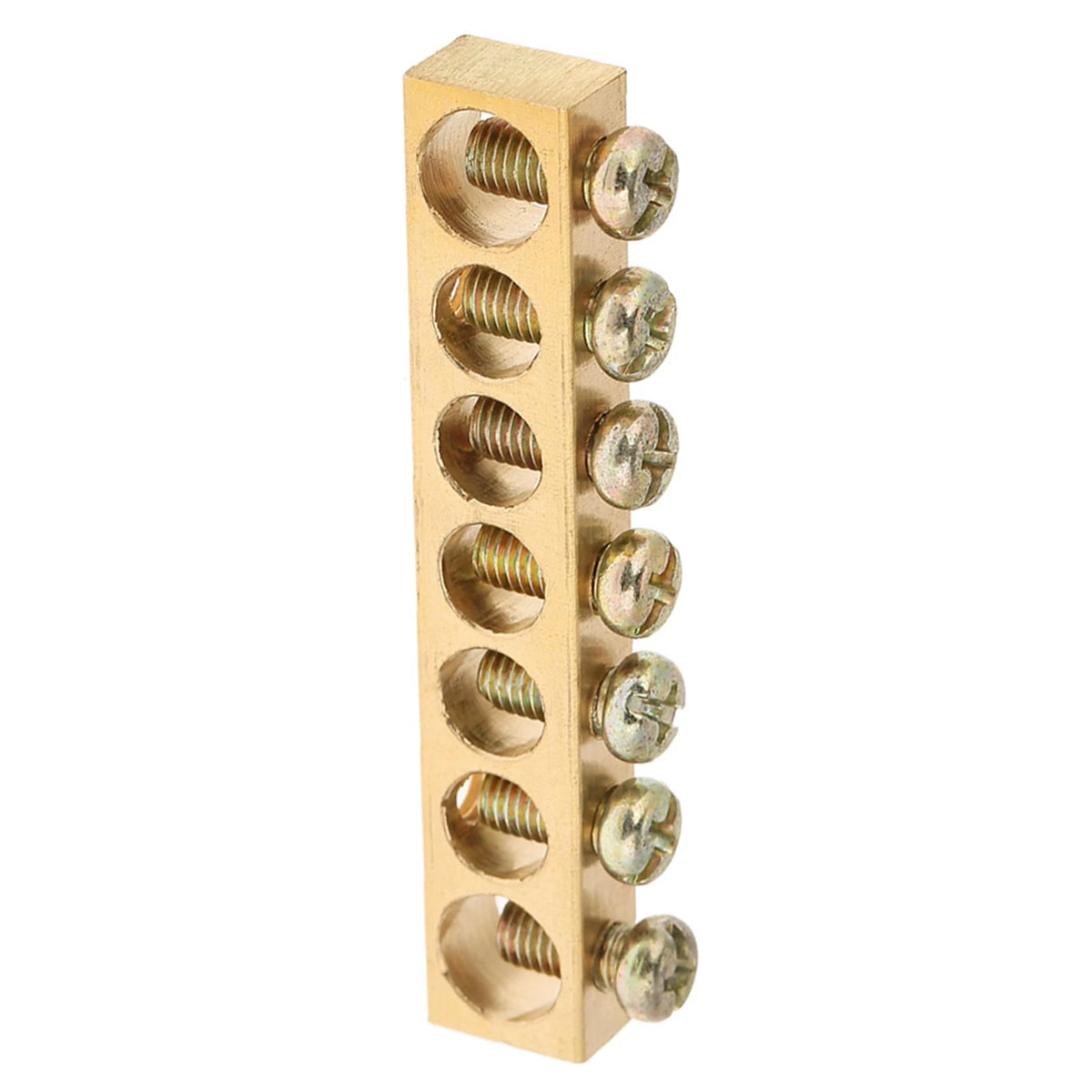 Ground Bar 7‑Hole Electrical Distribution Wire Screw Terminal Brass Ground Neutral Bar Terminal Bar