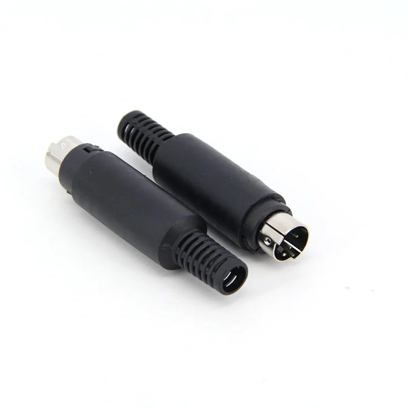 Soldering Cables Mini or DIN 3/4/5/6/7/8 Pin Male Connector S-Video Terminal Circular Plug Plastic Handle Adapter u