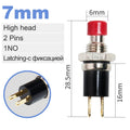 1/5pcs 7mm Power Push Button without fixation Momentary Self Reset Latching Mini Button Switch On Off 1NO 1NC 3A/125V 1A/250V