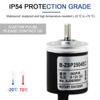 Cloweit 25mm Incremental Encoder 4mm Shaft Rotary  100 200 360 400 500 600 800 PPR 5-24VDC E6A2-CWZSE Automation Sensor Switches