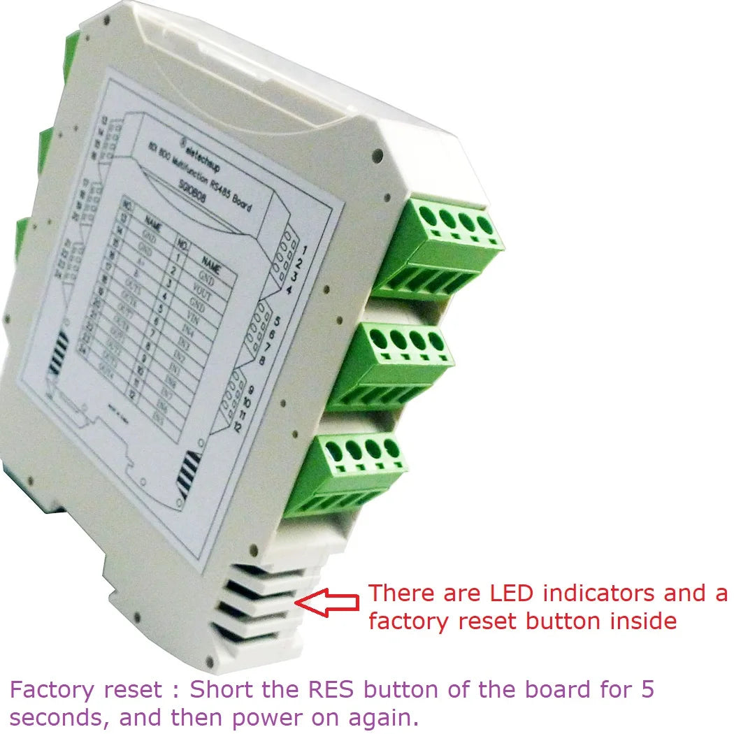 8Ch DC 7-30V Safety Barrier Shell RS485 Digital Optocoupler Input Darlington tube Output Module MODBUS RTU PLC Expansion Board