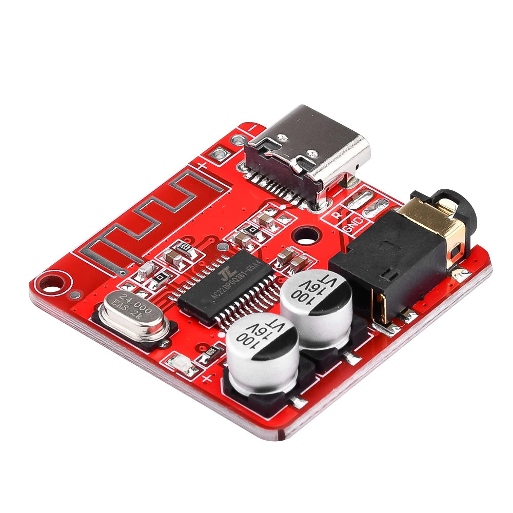 1-100pcs Bluetooth Audio Receiver Board Bluetooth 5.1 MP3 Lossle Decoder Micro USB 3.5mm Audio Output Amplifier Module Type-C 3W