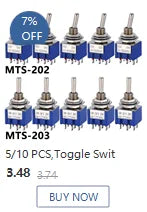 5/10 PCS,Toggle Switches,Deep Blue,Mini,6 Pin,ON-ON/ON-OFF-ON,DPDT,Power Switch Button,3A/250V,6A/125V AC,MTS-202,Switch